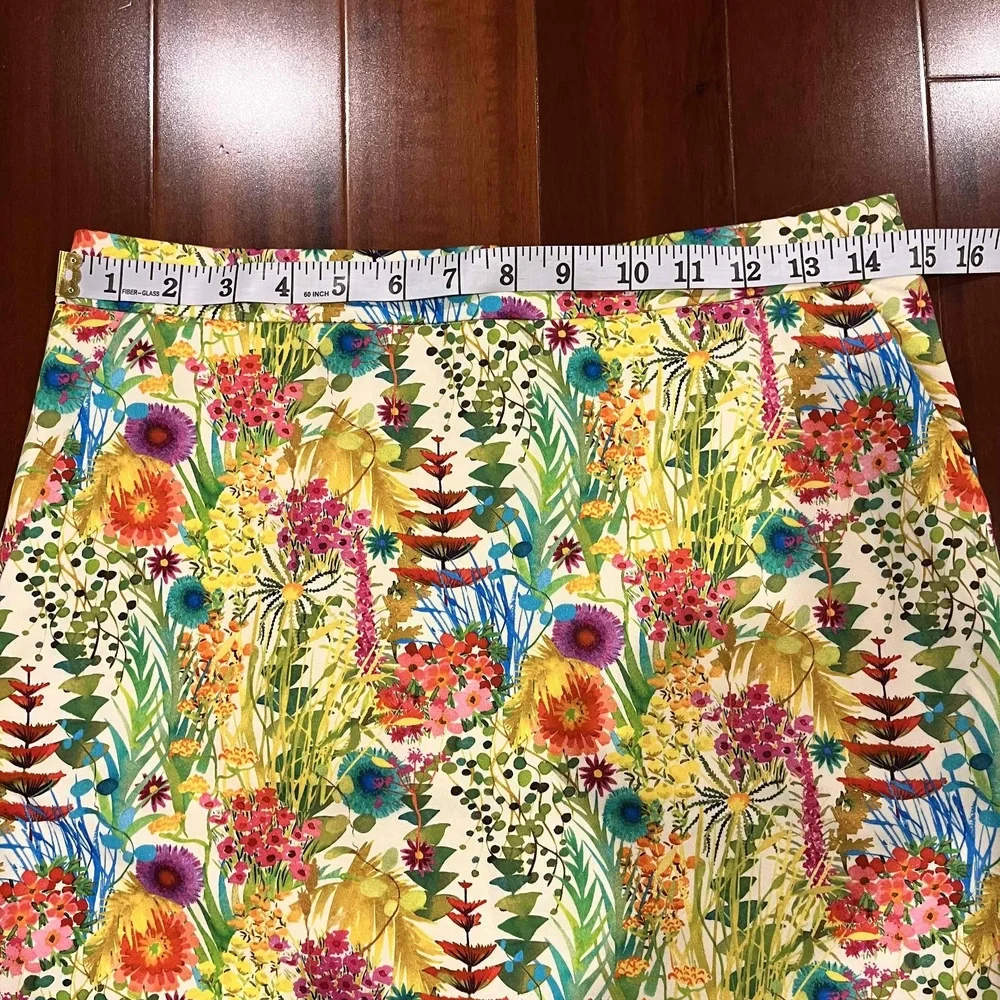 J.Crew Liberty Art Fabric Skirt Yellow Multicolor Floral Pattern Mini‎ Size 0